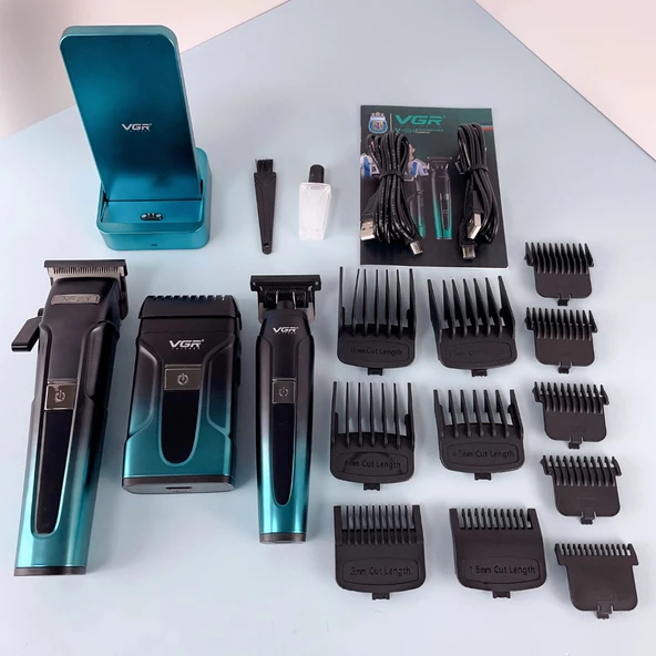 VGR Voyager V-694 Profesyonel Şarjlı Traş Makinesi Seti - 3'ü 1 Arada Kuaför Seti - Resim 6