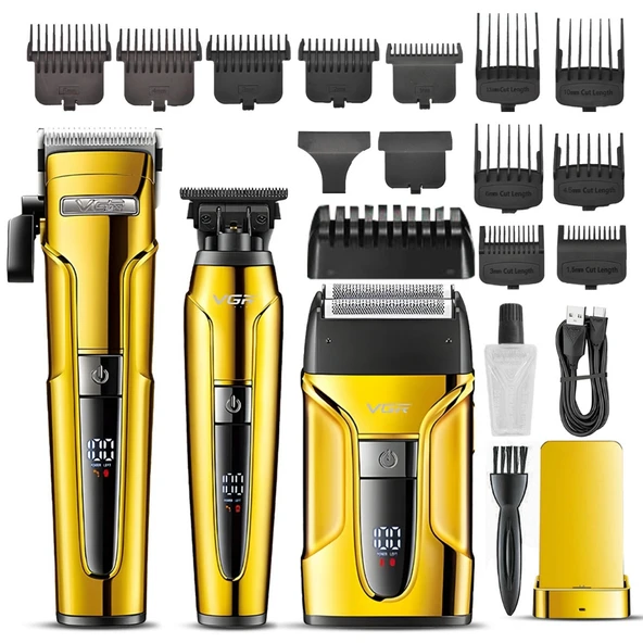 VGR Voyager V-694 Profesyonel Şarjlı Traş Makinesi Seti - 3'ü 1 Arada Kuaför Seti - Resim 7