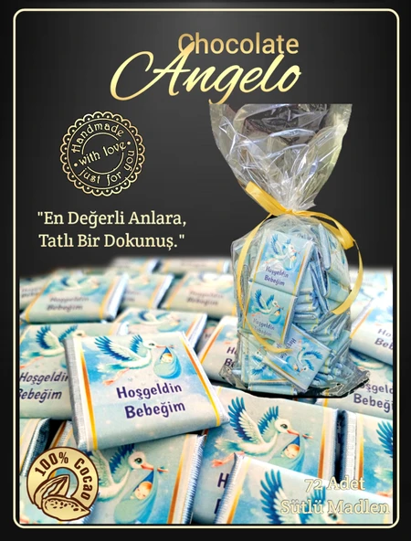 Angelo Chocolate Erkek Bebek Doğum Çikolatası - 4