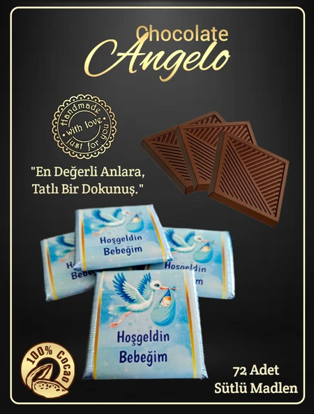 Angelo Chocolate Erkek Bebek Doğum Çikolatası - 3