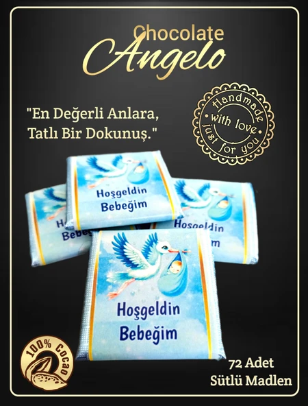 Angelo Chocolate Erkek Bebek Doğum Çikolatası - 5
