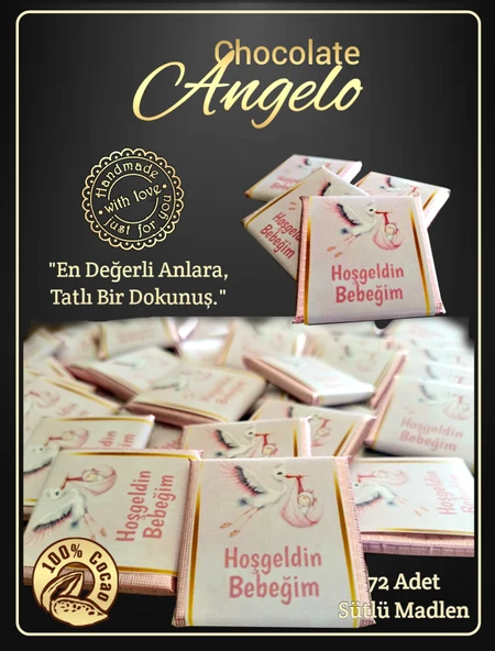 Angelo Chocolate Kız Bebek Çikolatası - 3