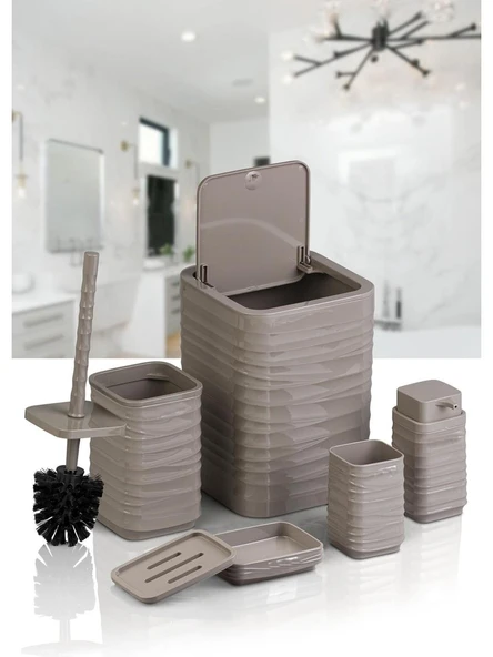 Banyo Seti Plastik Vizon Renk 5 Parça - 6