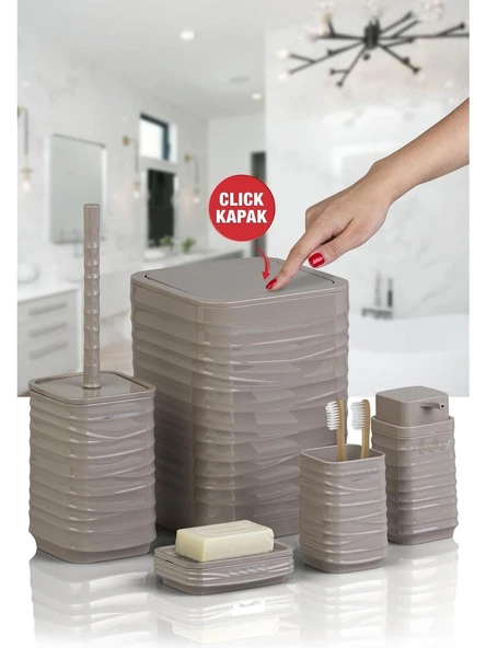 Banyo Seti Plastik Vizon Renk 5 Parça - 1