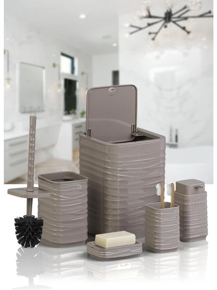 Banyo Seti Plastik Vizon Renk 5 Parça - 2