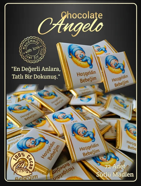 Angelo Chocolate Erkek Bebek Doğum Çikolatası - 3
