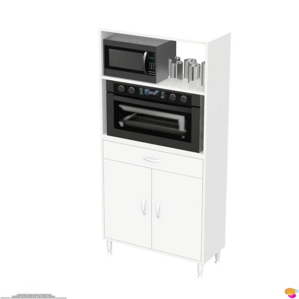 Modilayn VİO Fırın Dolabı (80x163,4x32.5 cm) Çekmeceli Kapaklı Mini/Midi Mikrodalga Mutfak Dolabı - 16