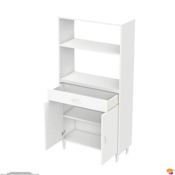 Modilayn VİO Fırın Dolabı (80x163,4x32.5 cm) Çekmeceli Kapaklı Mini/Midi Mikrodalga Mutfak Dolabı - 17