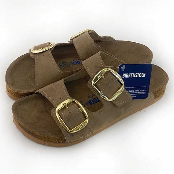 Birkenstock Arizona Gold Tokalı Yumuşak Kemer Vizon Kadın Terlik - 3
