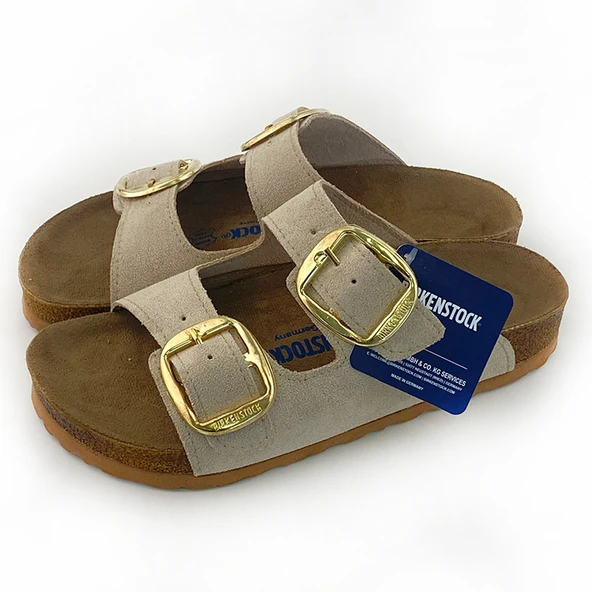 Birkenstock Arizona Gold Tokalı Yumuşak Kemer Bej Kadın Terlik - 3
