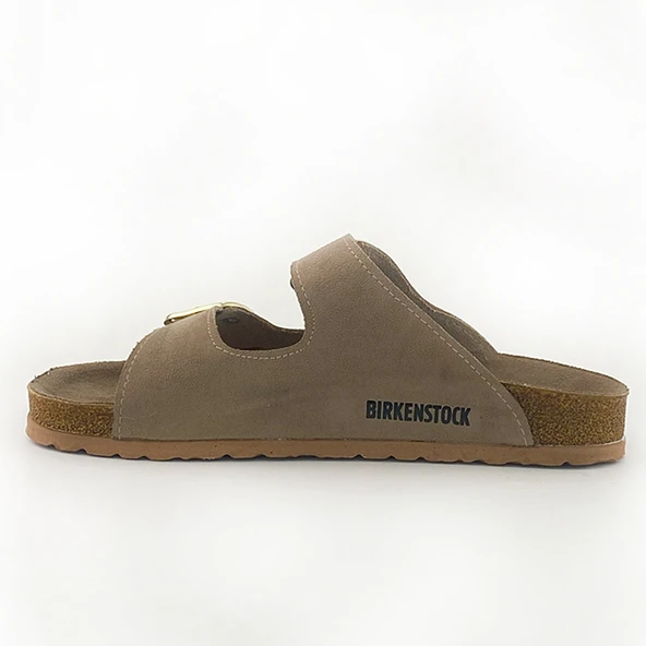 Birkenstock Arizona Gold Tokalı Yumuşak Kemer Vizon Kadın Terlik - 5