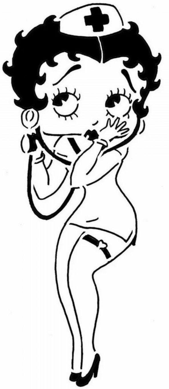 Betty Boop Stencil 7 Plastik Aparat