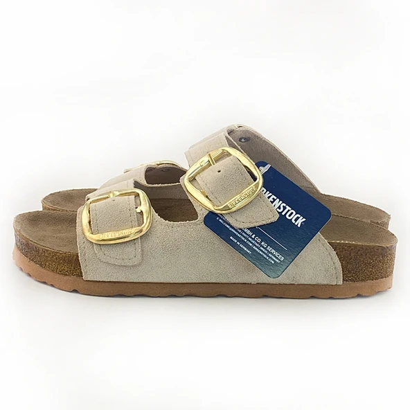 Birkenstock Arizona Gold Tokalı Yumuşak Kemer Bej Kadın Terlik