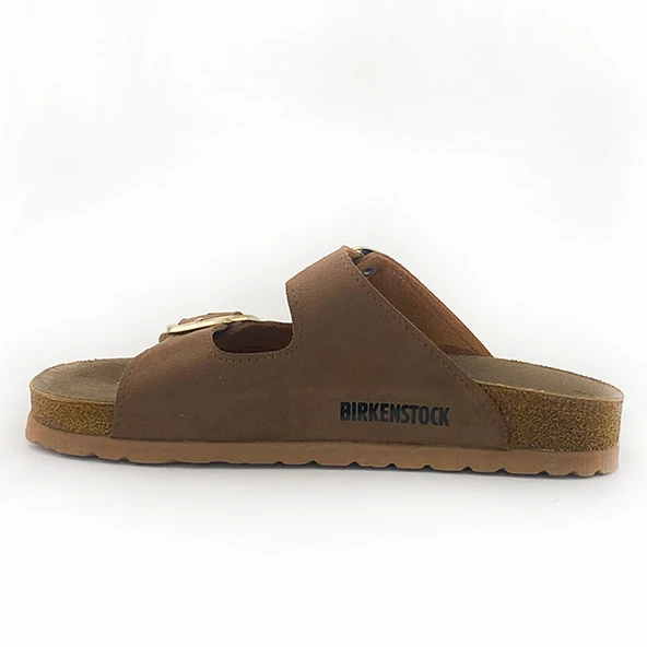 Birkenstock Arizona Gold Tokalı Yumuşak Kemer Kahve Kadın Terlik - 5