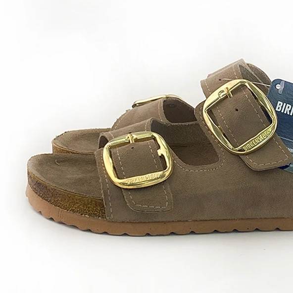Birkenstock Arizona Gold Tokalı Yumuşak Kemer Vizon Kadın Terlik - 2