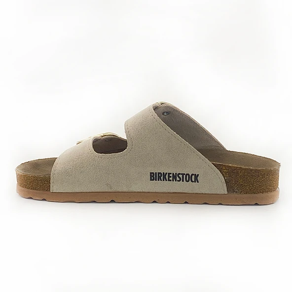 Birkenstock Arizona Gold Tokalı Yumuşak Kemer Bej Kadın Terlik - 5