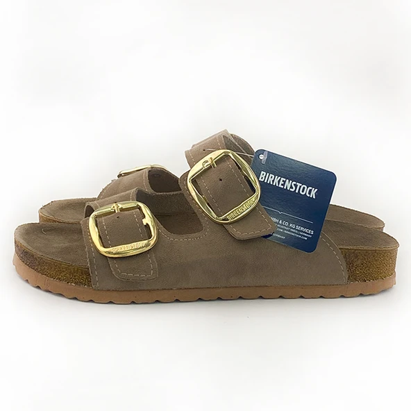 Birkenstock Arizona Gold Tokalı Yumuşak Kemer Vizon Kadın Terlik