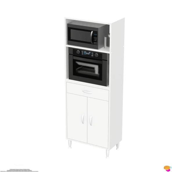 Modilayn VİO Fırın Dolabı (65x163,4x32.5 cm) Çekmeceli Kapaklı Mini/Midi Mikrodalga Mutfak Dolabı - 7