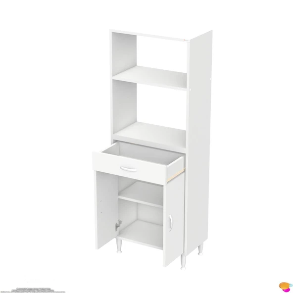 Modilayn VİO Fırın Dolabı (60x163,4x32.5 cm) Çekmeceli Kapaklı Mini/Midi Mikrodalga Mutfak Dolabı - 8