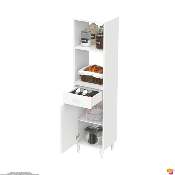 Modilayn VİO Fırın Dolabı (50x163,4x32.5 cm) Çekmeceli Kapaklı Mini/Midi Mikrodalga Mutfak Dolabı - Resim 6