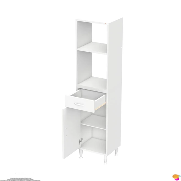 Modilayn VİO Fırın Dolabı (50x163,4x32.5 cm) Çekmeceli Kapaklı Mini/Midi Mikrodalga Mutfak Dolabı - Resim 9