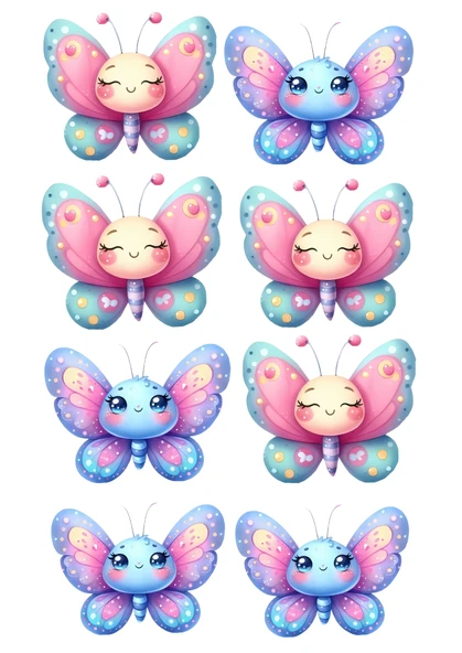 Kelebek Yenilebilir Cupcake ve Pasta Resim Baskı ürün görseli