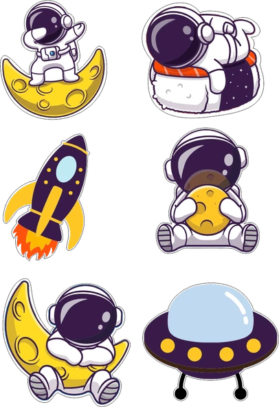 Uzay Yenilebilir Cupcake ve Pasta Resim Baskı ürün görseli