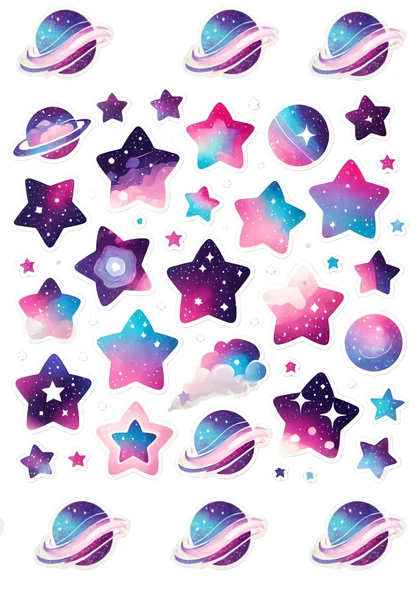 Yıldız Gezegen Yenilebilir Cupcake ve Pasta Resim Baskı ürün görseli