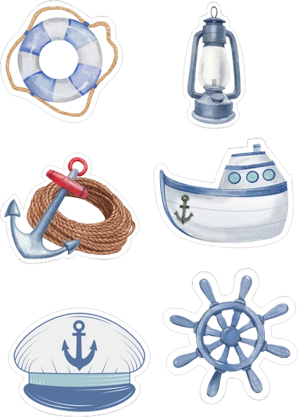 Denizci Yenilebilir Cupcake ve Pasta Resim Baskı ürün görseli