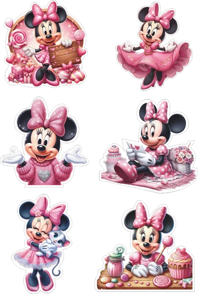 Minnie Mouse Yenilebilir Cupcake ve Pasta Resim Baskı ürün görseli