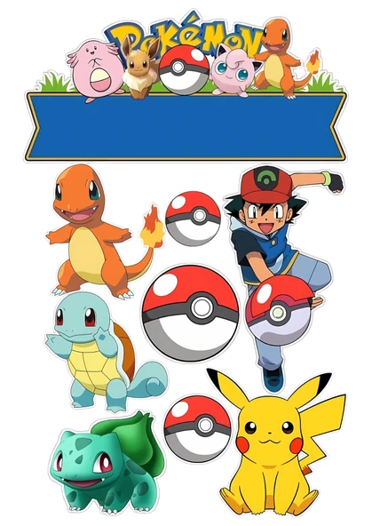 Pokemon Yenilebilir Cupcake ve Pasta Resim Baskı ürün görseli