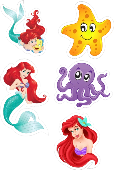 Deniz Kızı Yenilebilir Cupcake ve Pasta Resim Baskı ürün görseli