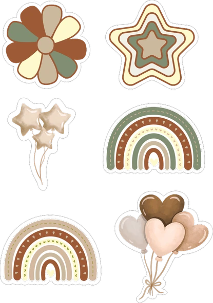 Retro Yenilebilir Cupcake ve Pasta Resim Baskı ürün görseli