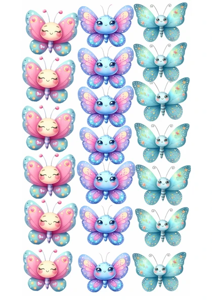 Kelebek Yenilebilir Cupcake ve Pasta Resim Baskı ürün görseli