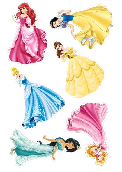 Prensesler Yenilebilir Cupcake ve Pasta Resim Baskı ürün görseli