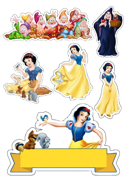 Pamuk Prenses Yenilebilir Cupcake ve Pasta Resim Baskı ürün görseli