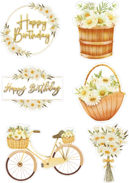 Papatya Yenilebilir Cupcake ve Pasta Resim Baskı ürün görseli