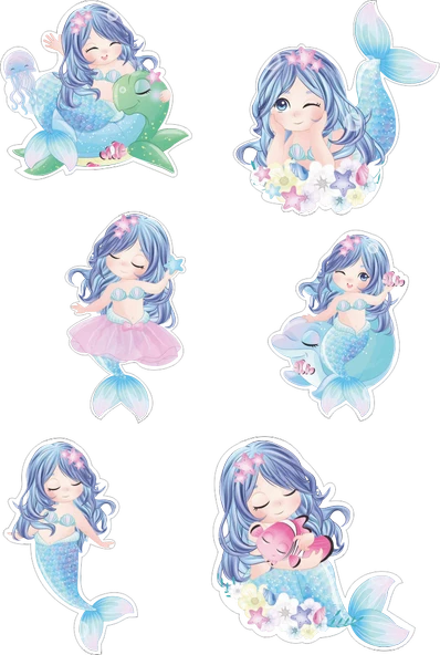 Deniz Kızı Yenilebilir Cupcake ve Pasta Resim Baskı ürün görseli