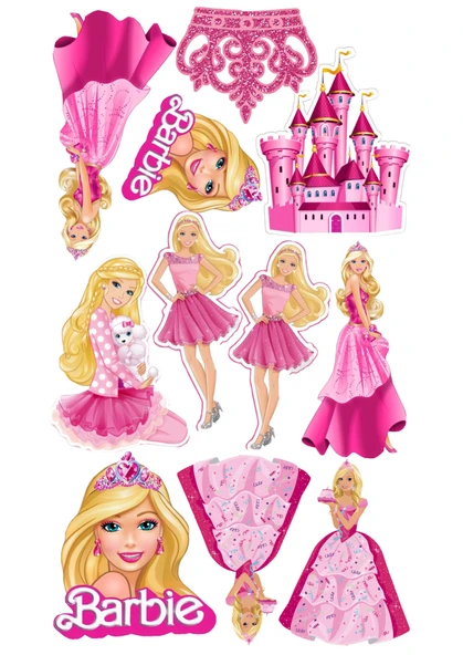 Barbie Yenilebilir Cupcake ve Pasta Resim Baskı ürün görseli 1