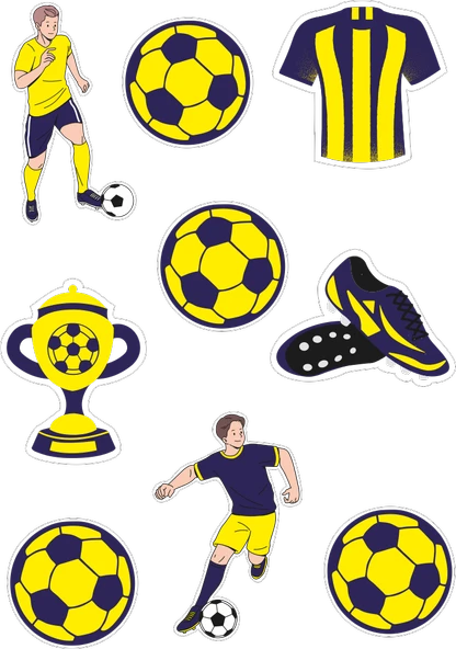 Sarı Lacivert Taraftar Yenilebilir Cupcake ve Pasta Resim Baskı ürün görseli