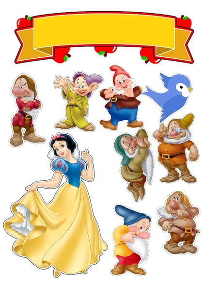 Pamuk Prenses Yenilebilir Cupcake ve Pasta Resim Baskı ürün görseli