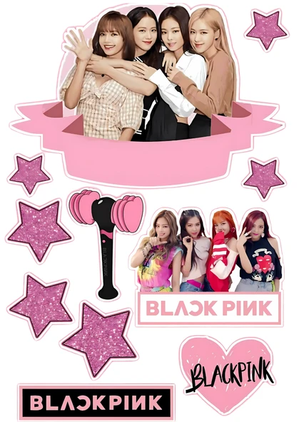 Black Pink Yenilebilir Cupcake ve Pasta Resim Baskı ürün görseli