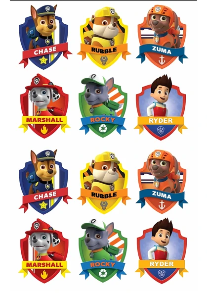 Paw Patrol Yenilebilir Cupcake ve Pasta Resim Baskı ürün görseli 1