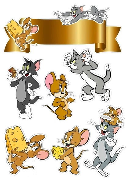 Tom ve Jerry Yenilebilir Cupcake ve Pasta Resim Baskı ürün görseli