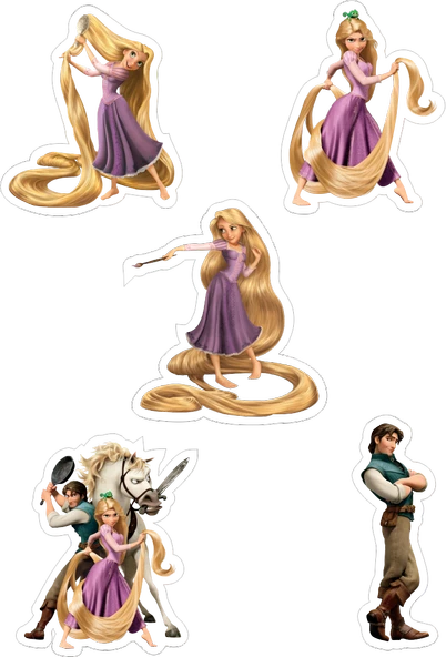 Rapunzel Yenilebilir Cupcake ve Pasta Resim Baskı - 1