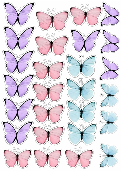 Kelebek Yenilebilir Cupcake ve Pasta Resim Baskı ürün görseli