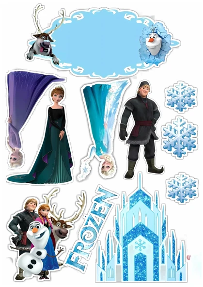 Frozen Yenilebilir Cupcake ve Pasta Resim Baskı ürün görseli