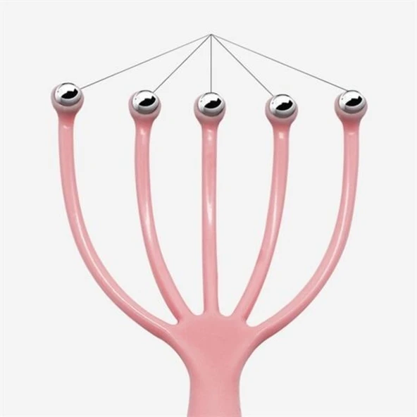 BUFFER® Çok Fonksiyonlu 5 Uçlu Bilyeli Baş Boyun Bacak Kol Masaj Alet Rahatlatıcı Kafa Masaj Aparatı - 6