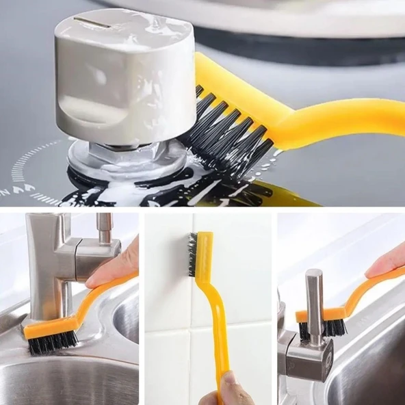 BUFFER®  3 lü Detaylı Temizlik Bakır,Demir ve Sert Plastik Tel Fırça - 3