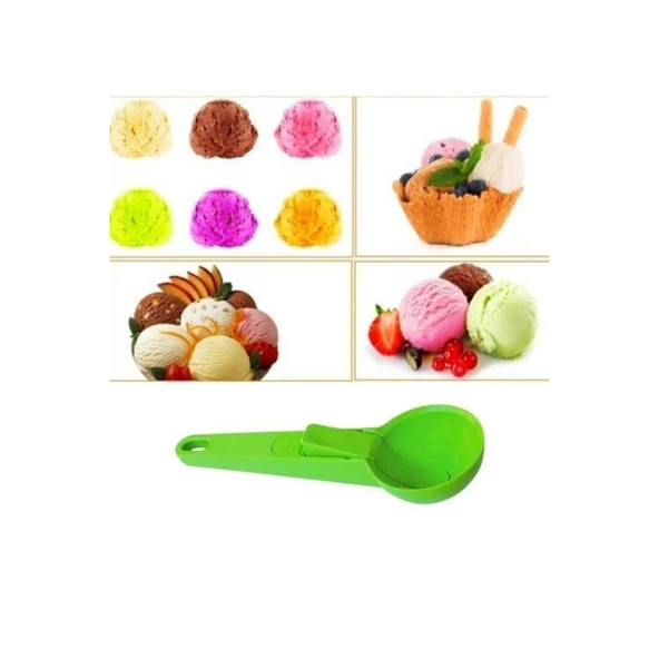 BUFFER® Pratik Mandallı Plastik Dondurma Servis Sunum Kepçesi Kaşığı - 8